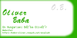 oliver baba business card